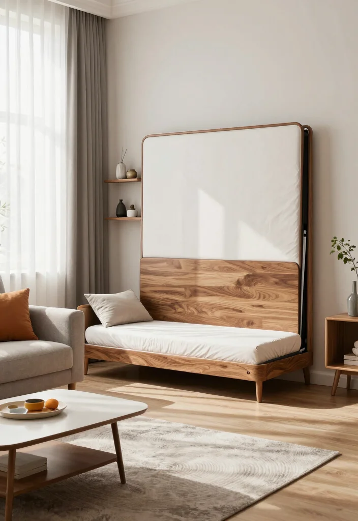 10 Bed in Living Room Ideas for Tiny Apartments 1 10 Bed in Living Room Ideas for Tiny Apartments 1. Murphy Beds The Ultimate Space Saver 0