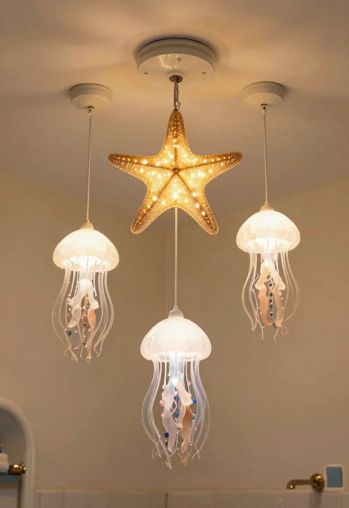 10 Mermaid Bathroom Ideas for a Fun Coastal Theme 10. Whimsical Lighting Fixtures 0