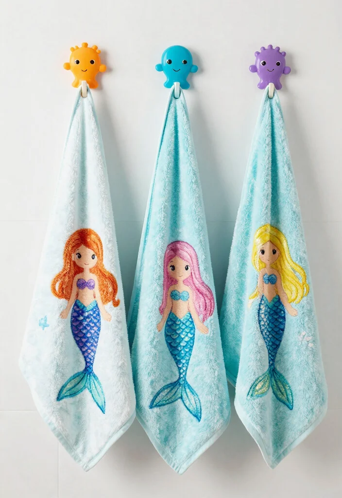 10 Mermaid Bathroom Ideas for a Fun Coastal Theme 5. Mer Person Bath Towels 0