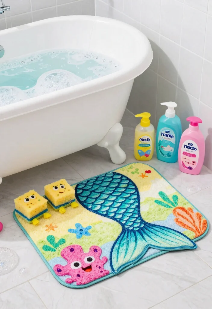10 Mermaid Bathroom Ideas for a Fun Coastal Theme 8. Bath Accessories with a Splash 0