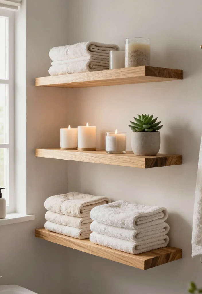10 Tiny Bathroom Decor Ideas for Stylish Small Spaces 1. Floating Shelves for Chic Storage 0