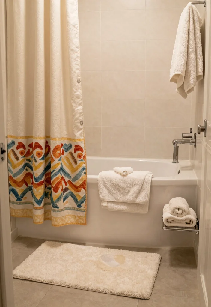 10 Very Small Bathroom Ideas with Tub That Actually Work 10. Cozy Textiles 0