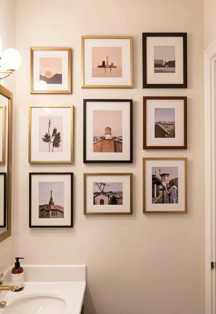 10 Very Small Bathroom Ideas with Tub That Actually Work 6. Artful Displays 0