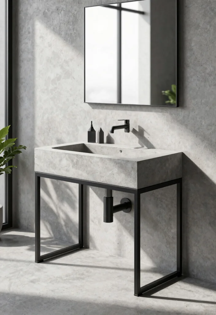 12 Bathroom Sink Ideas for Style and Everyday Use 2. Concrete Sink 0