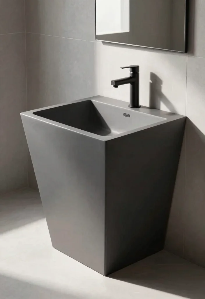 12 Bathroom Sink Ideas for Style and Everyday Use 8. Geometric Sink Design 0