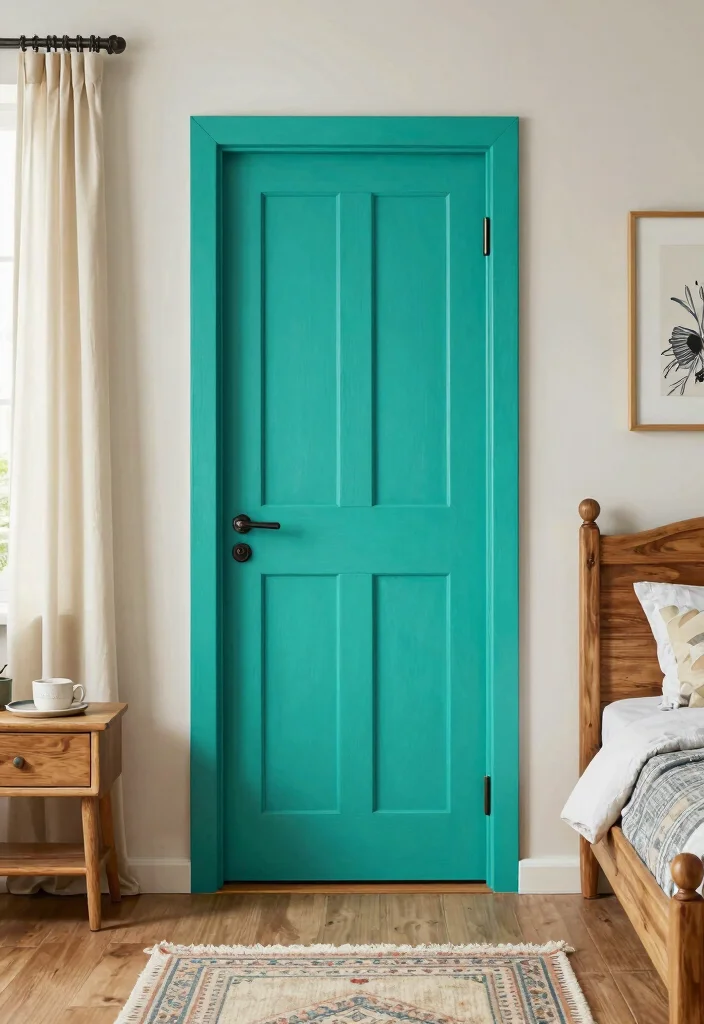 12 Bedroom Door Ideas to Elevate the Overall Look 24 12 Bedroom Door Ideas to Elevate the Overall Look 4. Color Pop Doors 0