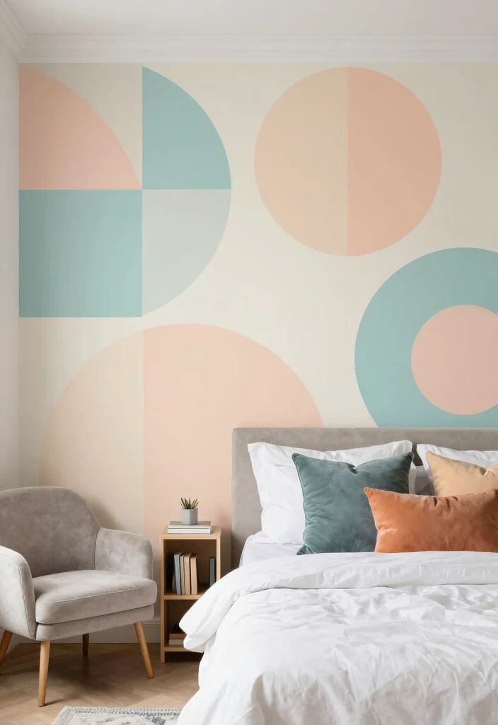 12 Bedroom Mural Ideas for Artistic Statement Walls 2. Geometric Patterns 0