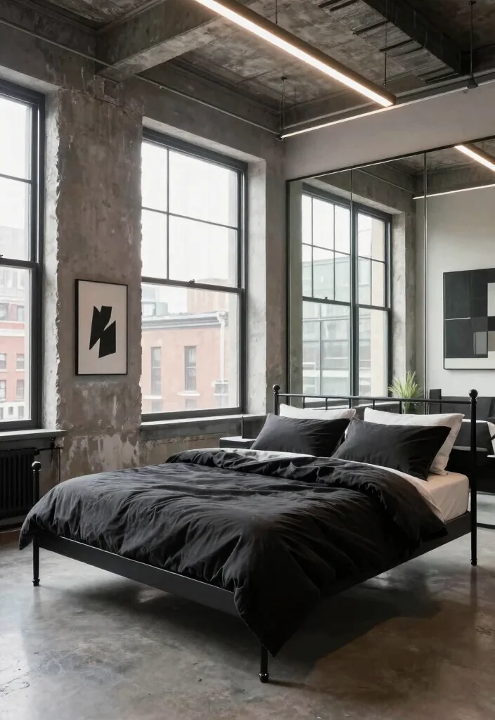 12 Black Iron Bed Frame Bedroom Ideas with Classic Edge 8. Urban Loft 0