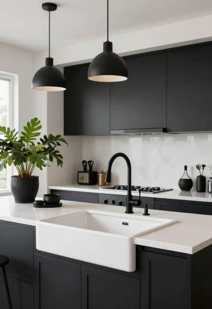 12 Black White and Grey Kitchen Ideas with Modern Contrast 12 12 Black White and Grey Kitchen Ideas with Modern Contrast 2. Bold Black Accents 0