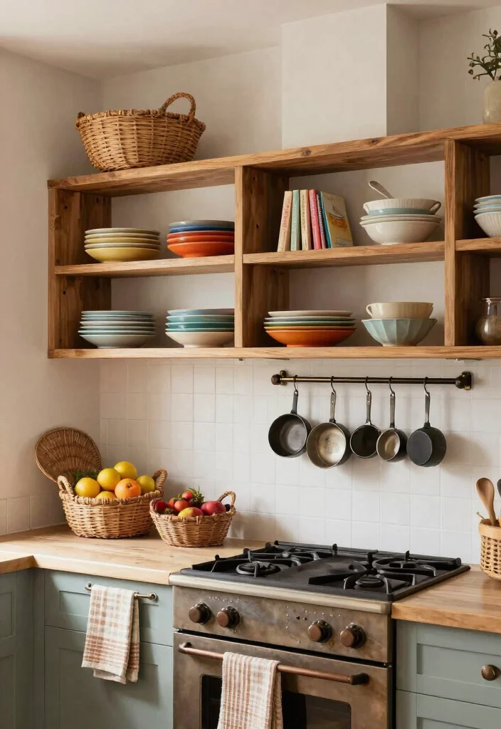 12 Boho Kitchen Ideas with Warm Creative Energy 35 12 Boho Kitchen Ideas with Warm Creative Energy 5. Creative Storage Solutions 0