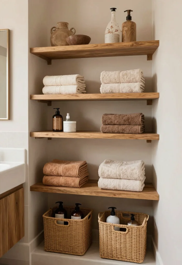 12 Brown Bathroom Decor Ideas for Warm Earthy Styling 51 12 Brown Bathroom Decor Ideas for Warm Earthy Styling 11. Stylish Storage Solutions 0