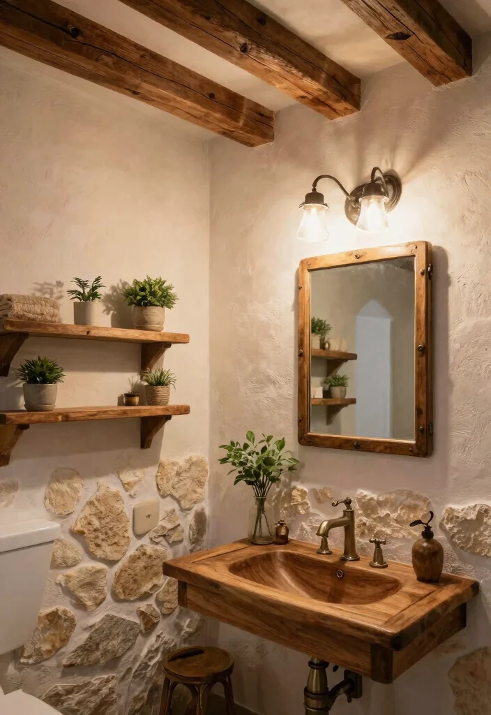 12 Brown Bathroom Decor Ideas for Warm Earthy Styling 14 12 Brown Bathroom Decor Ideas for Warm Earthy Styling 4. Rustic Bathroom Decor 0