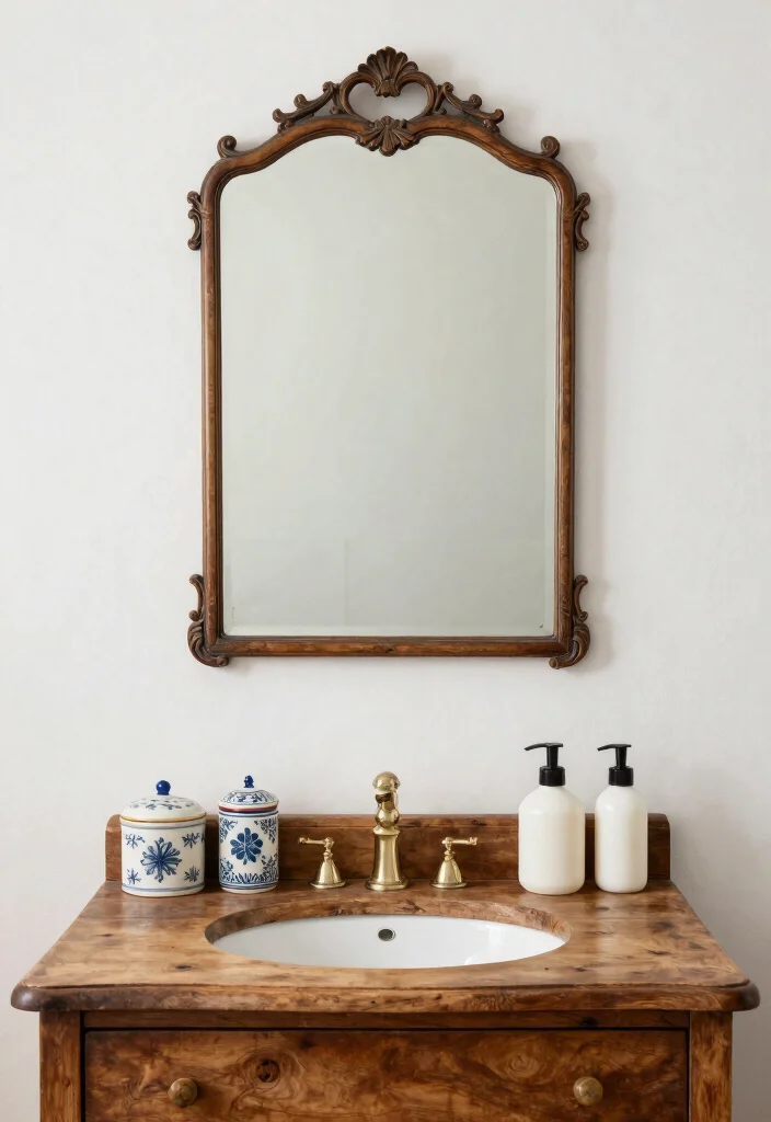 12 Brown Bathroom Decor Ideas for Warm Earthy Styling 39 12 Brown Bathroom Decor Ideas for Warm Earthy Styling 9. Vintage Finds 0