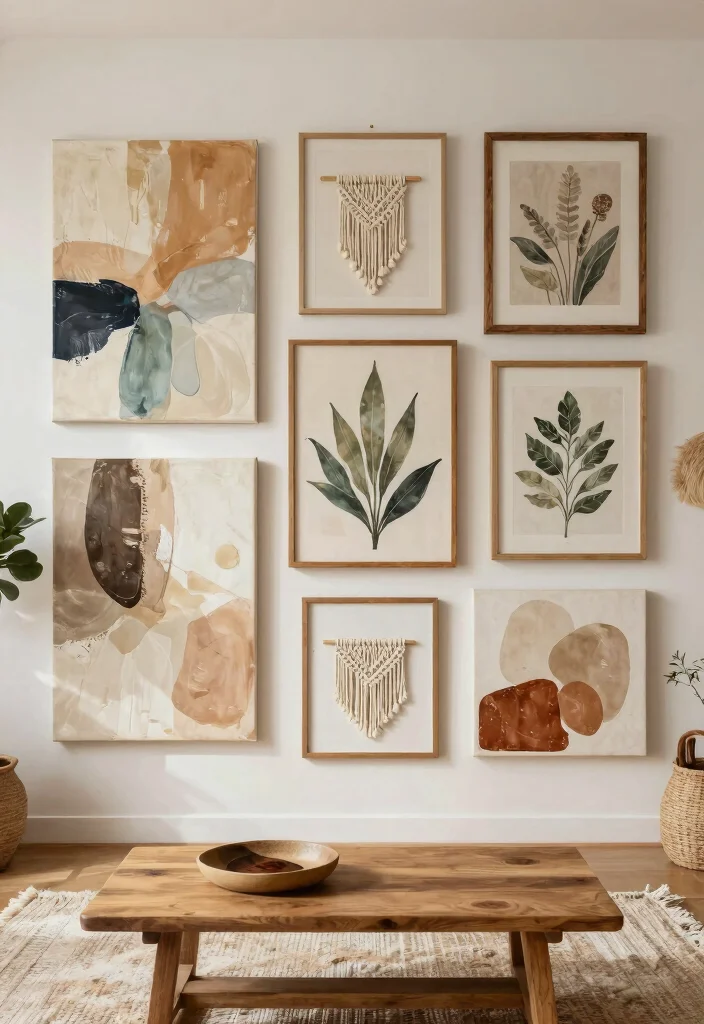 12 Canvas Picture Wall Ideas for Living Room Decor 1. Layered Textures 0