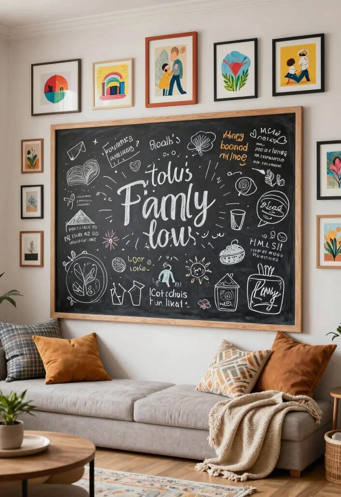 12 Canvas Picture Wall Ideas for Living Room Decor 12. Interactive Canvas 0