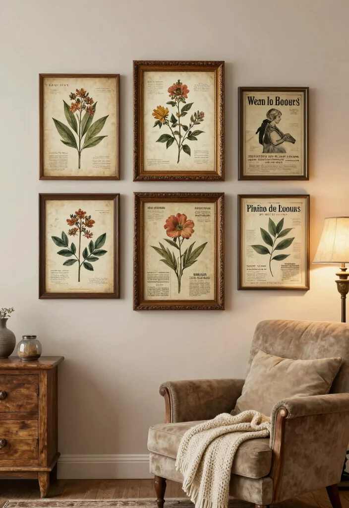 12 Canvas Picture Wall Ideas for Living Room Decor 5. Vintage Vibes 0