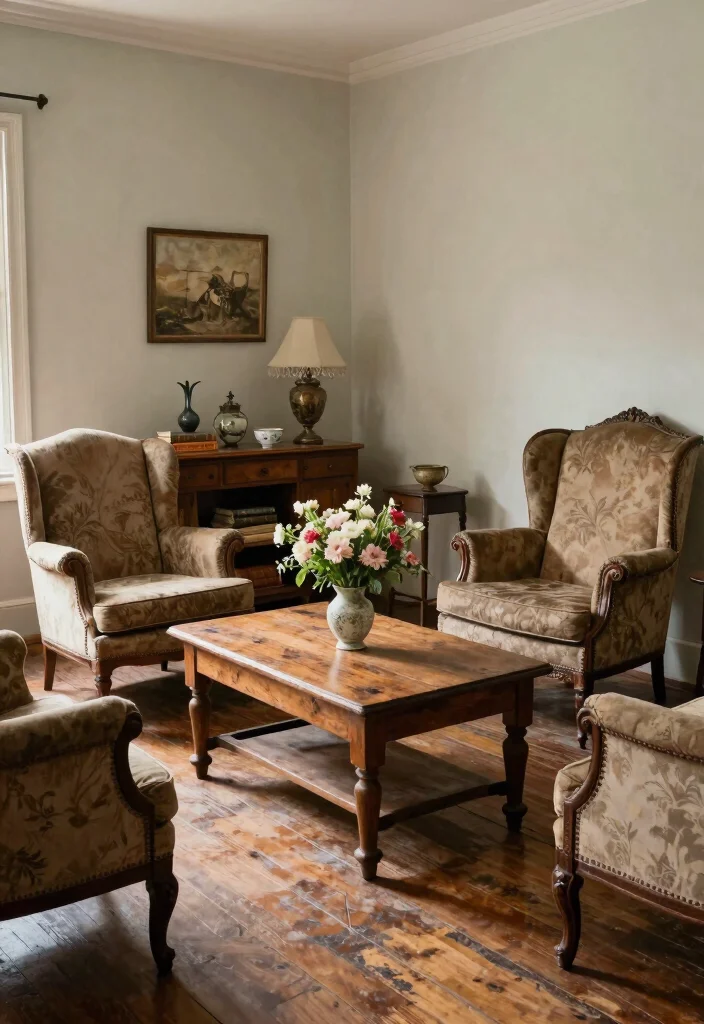 12 Colonial Living Room Ideas with Classic Elegance 12 12 Colonial Living Room Ideas with Classic Elegance 2. Incorporate Vintage Furniture 0