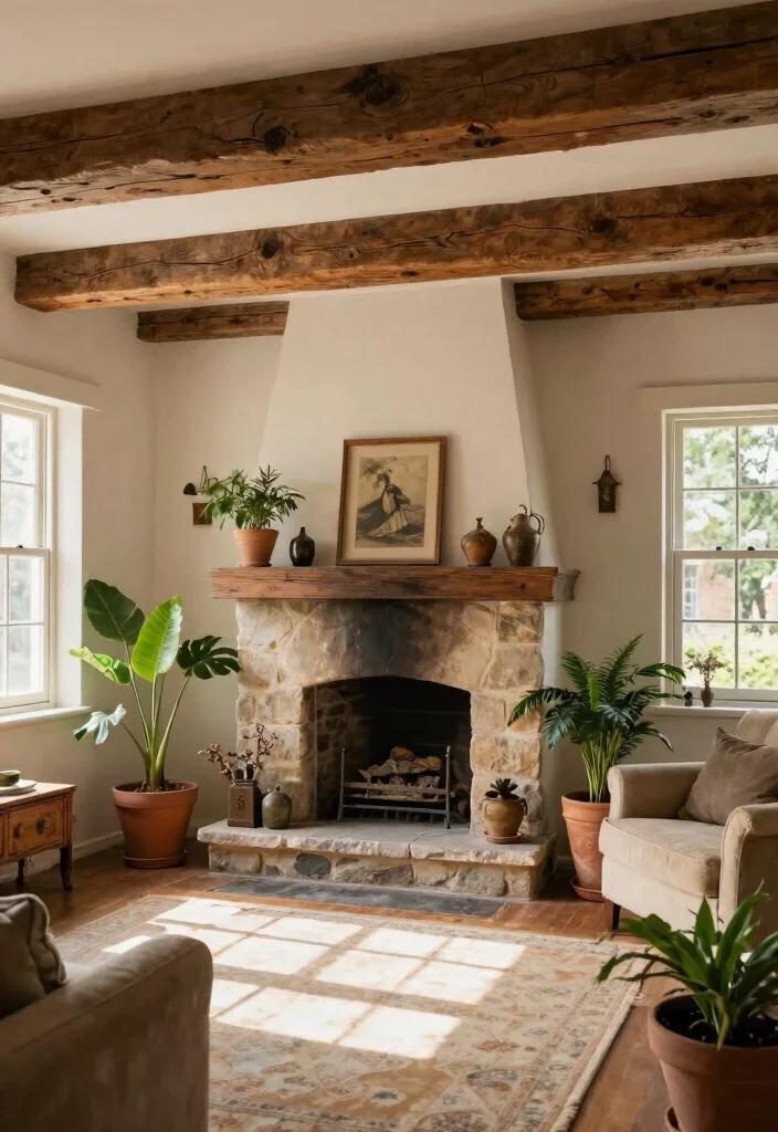 12 Colonial Living Room Ideas with Classic Elegance 36 12 Colonial Living Room Ideas with Classic Elegance 6. Introduce Natural Elements 0