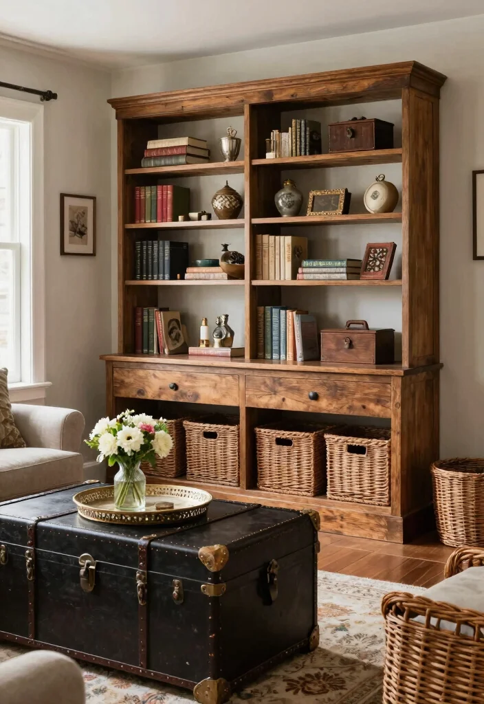 12 Colonial Living Room Ideas with Classic Elegance 38 12 Colonial Living Room Ideas with Classic Elegance 8. Functional and Stylish Storage 0