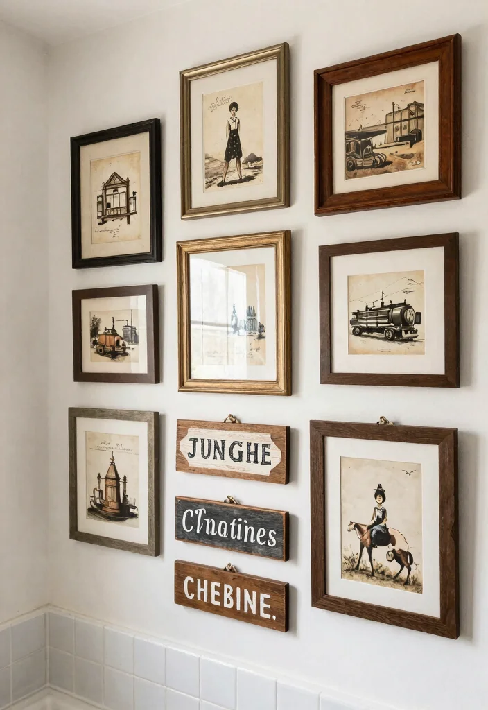 12 Country Style Bathroom Ideas with Timeless Charm 10. Country Chic Wall Art 0