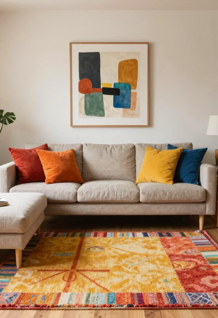 12 Cozy Apartment Living Room Ideas That Feel Inviting 12. Use Bold Accent Colors Wisely 0