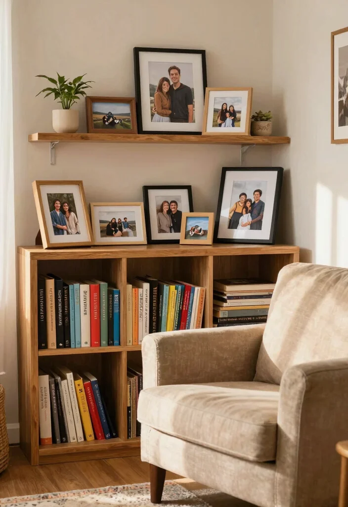 12 Cozy Apartment Living Room Ideas That Feel Inviting 7. Display Personal Items 0