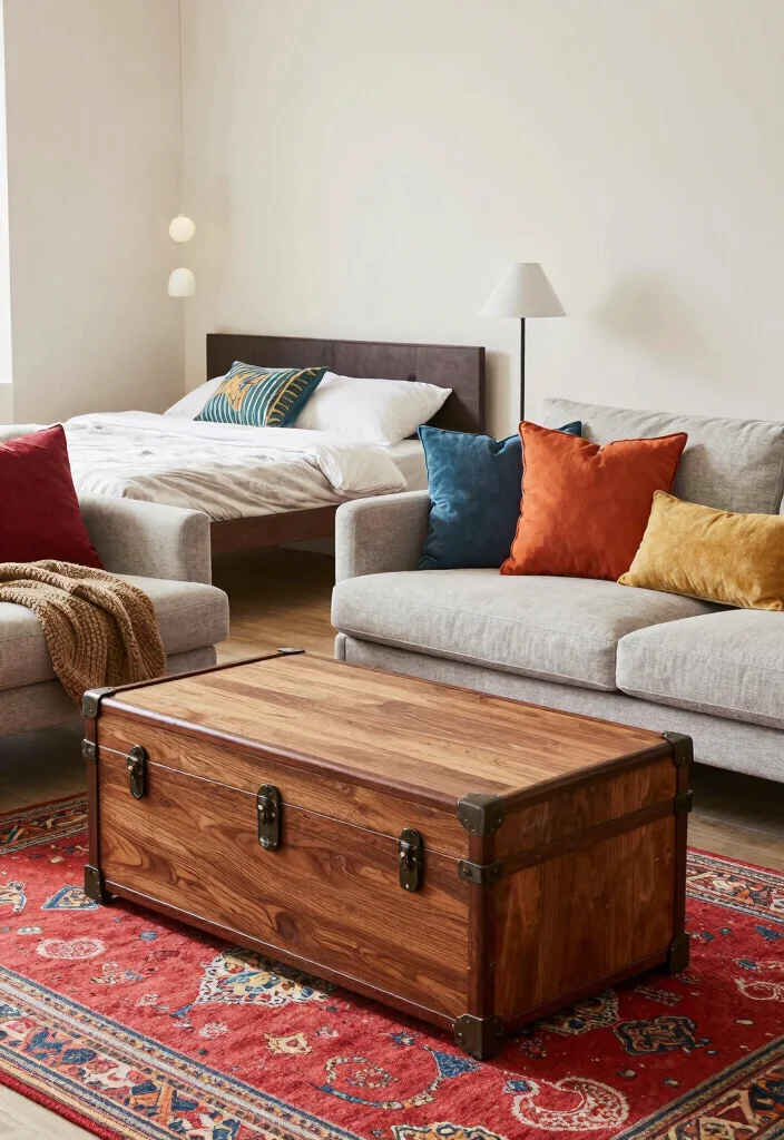 12 Cozy Apartment Living Room Ideas That Feel Inviting 8. Opt for Multipurpose Furniture 0