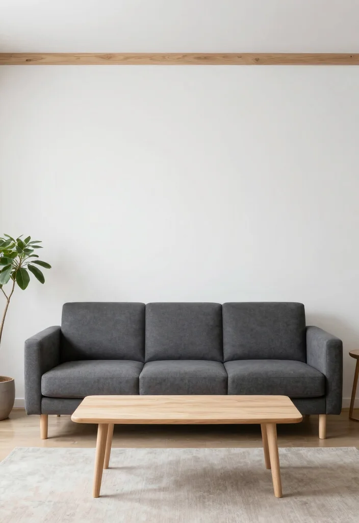 12 Dark Grey Couch Living Room Color Scheme Ideas 9. Minimalist Scandinavian Style 0