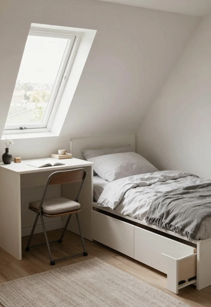 12 Dormer Bedroom Ideas That Use Sloped Ceilings Well 35 12 Dormer Bedroom Ideas That Use Sloped Ceilings Well 5. Incorporate Multi Functional Furniture 0