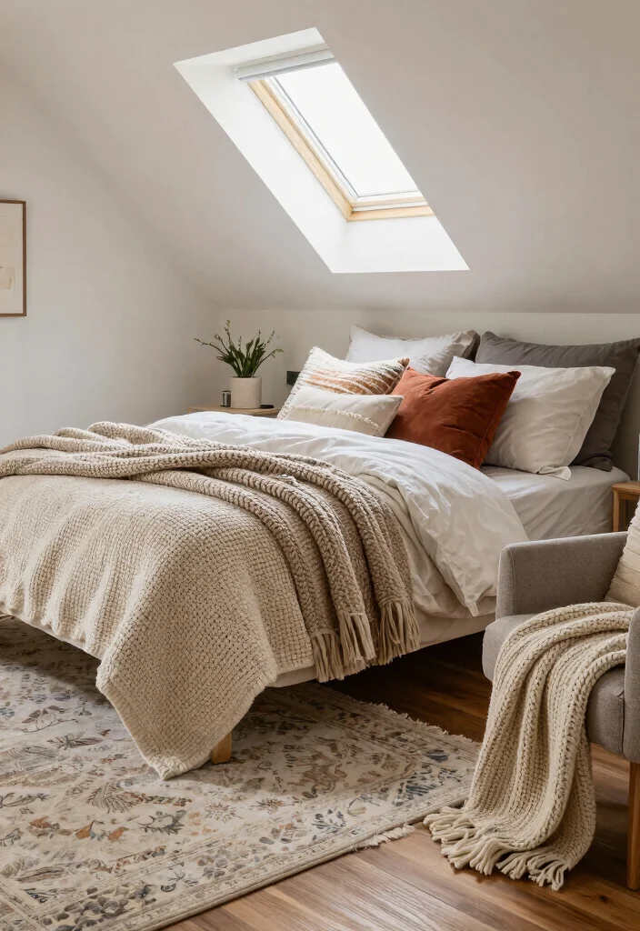 12 Dormer Bedroom Ideas That Use Sloped Ceilings Well 48 12 Dormer Bedroom Ideas That Use Sloped Ceilings Well 8. Introduce Cozy Textiles 0