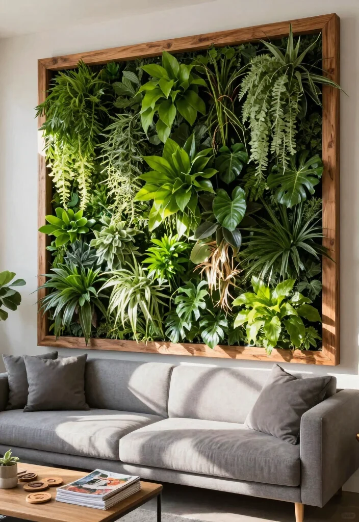 12 Eco-Friendly Living Room Niche Ideas for Storage and Display 13 12 Eco Friendly Living Room Niche Ideas for Storage and Display 3. Vertical Garden Walls 0