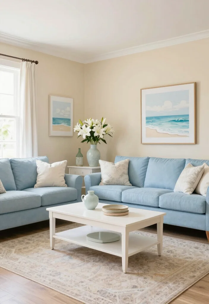 12 Florida Living Room Ideas with Light Coastal Vibes 1. Soft Color Palette 0