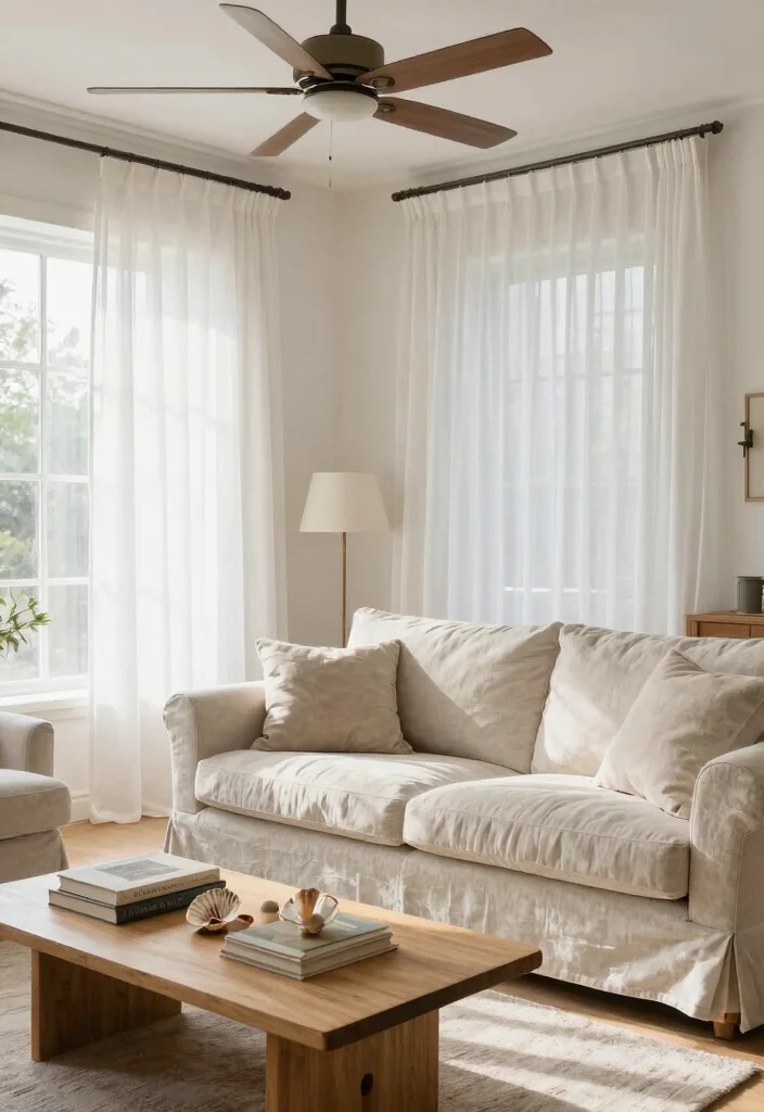 12 Florida Living Room Ideas with Light Coastal Vibes 5. Light and Airy Fabrics 0