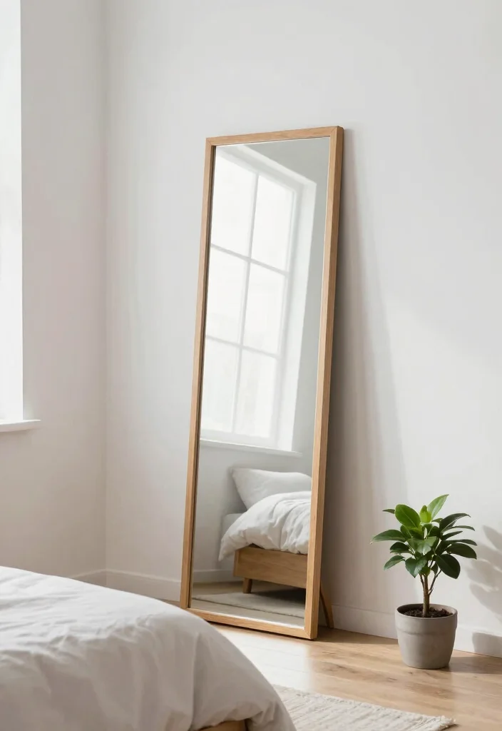 12 Full Length Bedroom Mirror Ideas for Style and Function 23 12 Full Length Bedroom Mirror Ideas for Style and Function 3. Minimalist Floor Mirror 0
