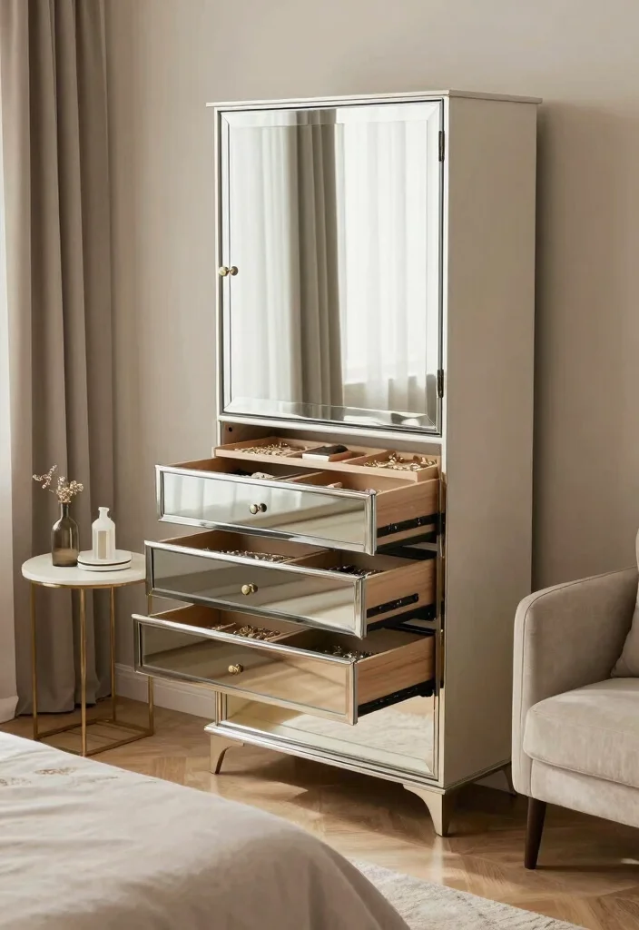 12 Full Length Bedroom Mirror Ideas for Style and Function 24 12 Full Length Bedroom Mirror Ideas for Style and Function 4. Mirrored Jewelry Armoire 0