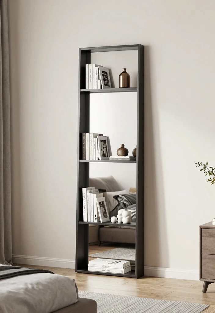 12 Full Length Bedroom Mirror Ideas for Style and Function 38 12 Full Length Bedroom Mirror Ideas for Style and Function 8. Multifunctional Mirror with Shelves 0