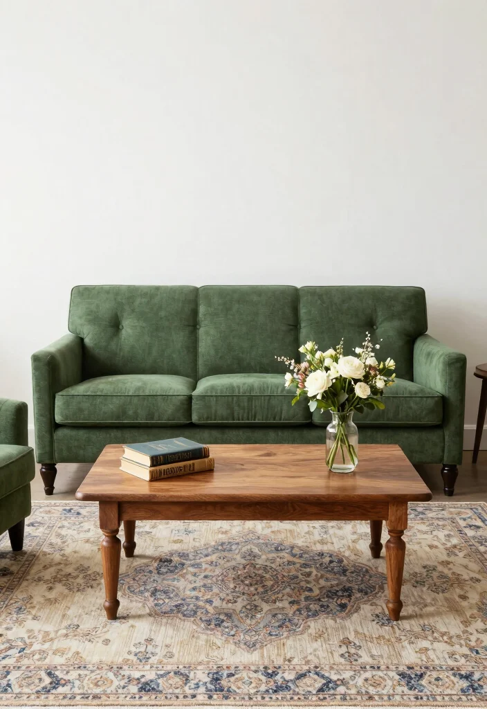 12 Green Sofa Living Room Ideas for Fresh Color 51 12 Green Sofa Living Room Ideas for Fresh Color 11. Subtle Hunter Green for Timeless Comfort 0