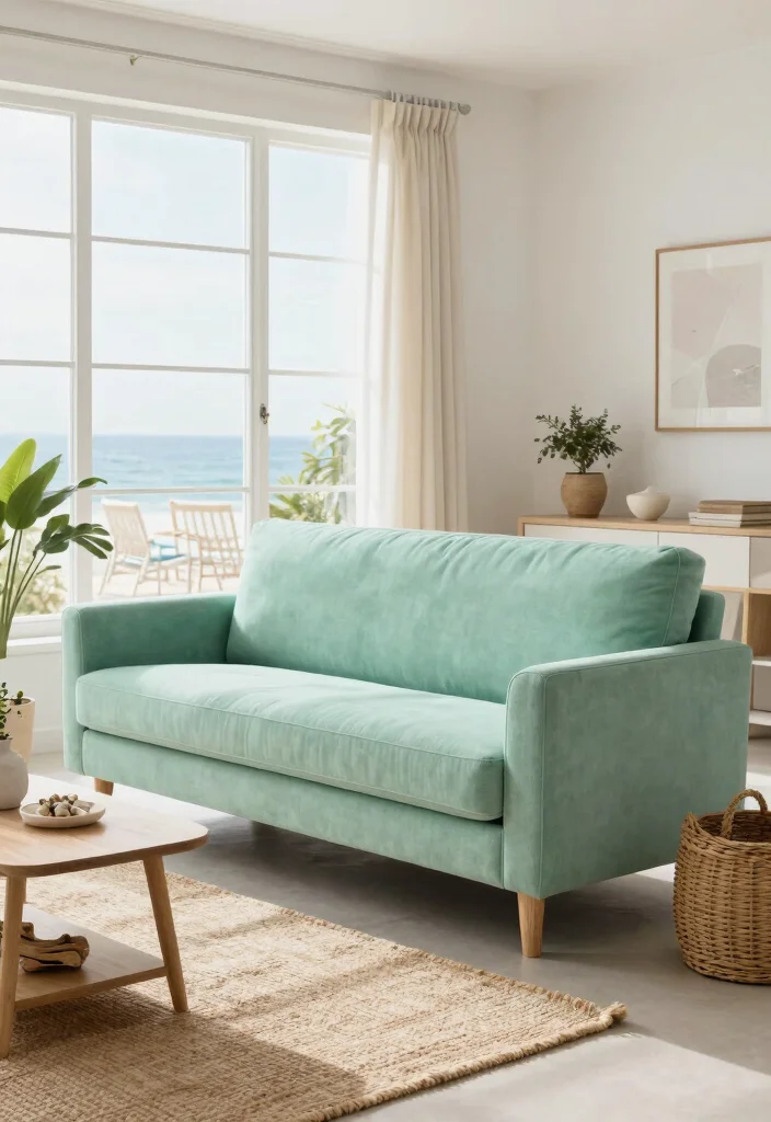 12 Green Sofa Living Room Ideas for Fresh Color 36 12 Green Sofa Living Room Ideas for Fresh Color 6. Soft Seafoam for a Coastal Retreat 0