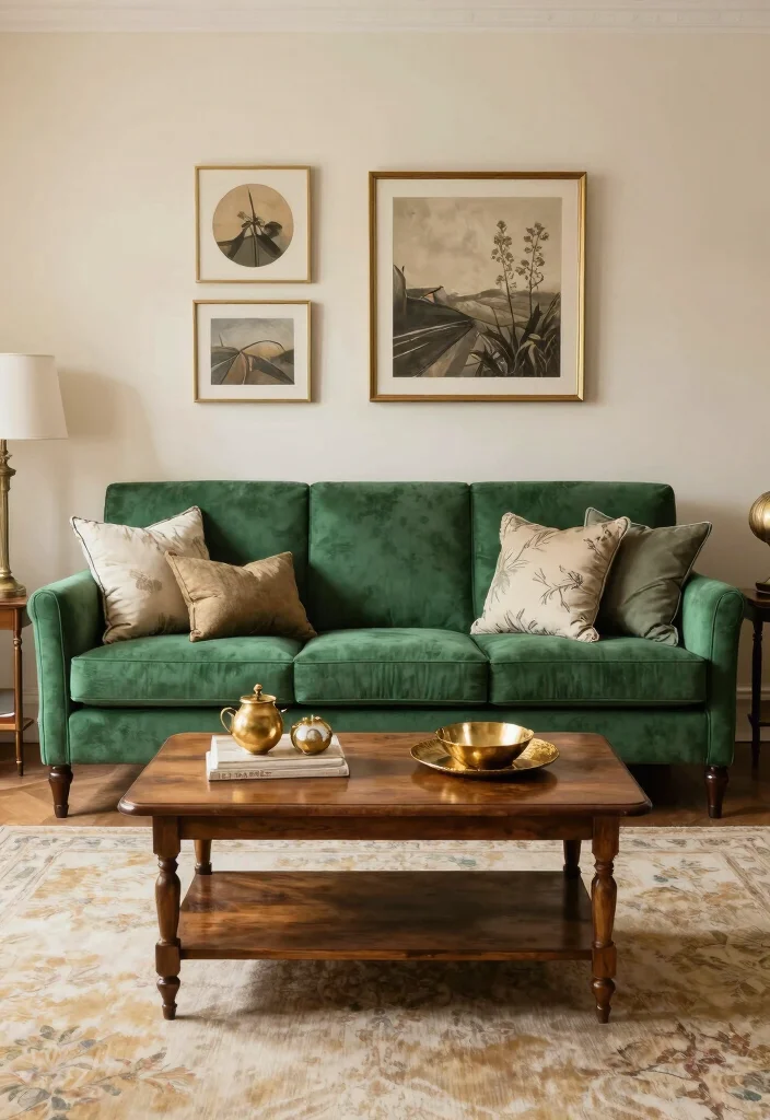 12 Green Sofa Living Room Ideas for Fresh Color 37 12 Green Sofa Living Room Ideas for Fresh Color 7. Classic Emerald for a Timeless Look 0