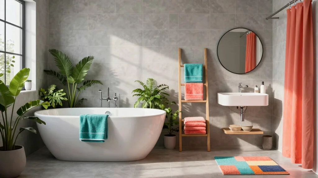 12 Grey Bathroom Ideas with a Pop of Color