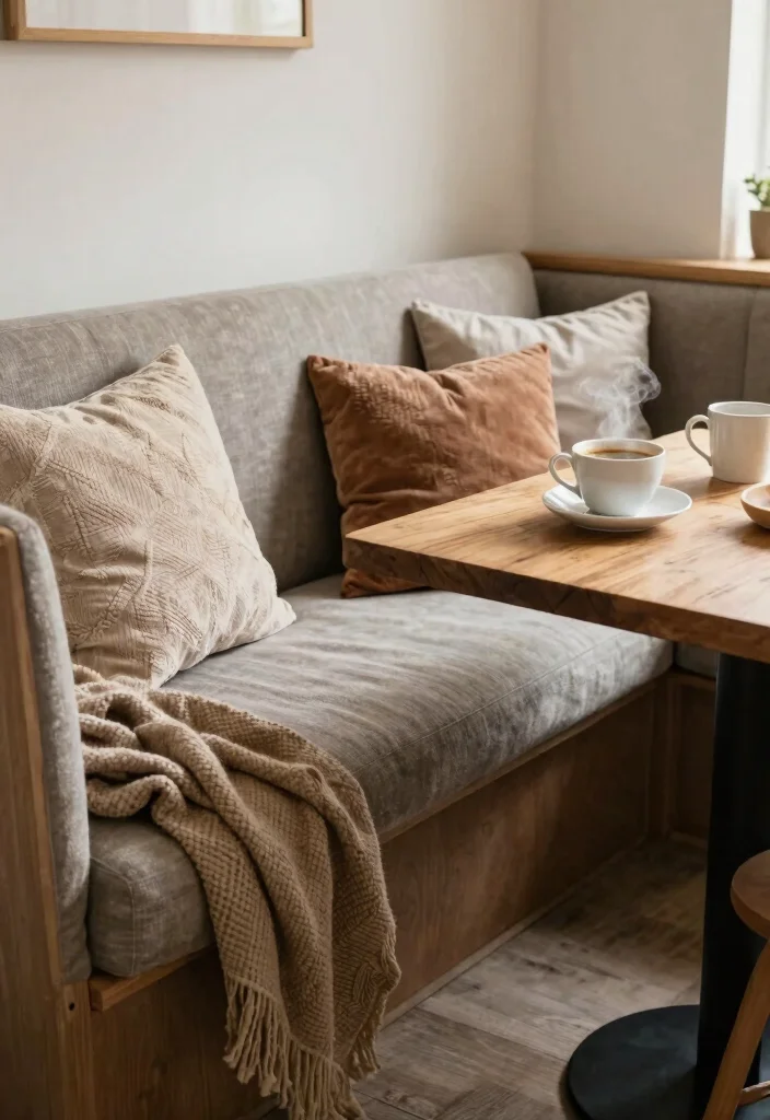 12 Kitchen Booth Ideas for Cozy Casual Dining 25 12 Kitchen Booth Ideas for Cozy Casual Dining 5. Soft Textiles for Comfort 0