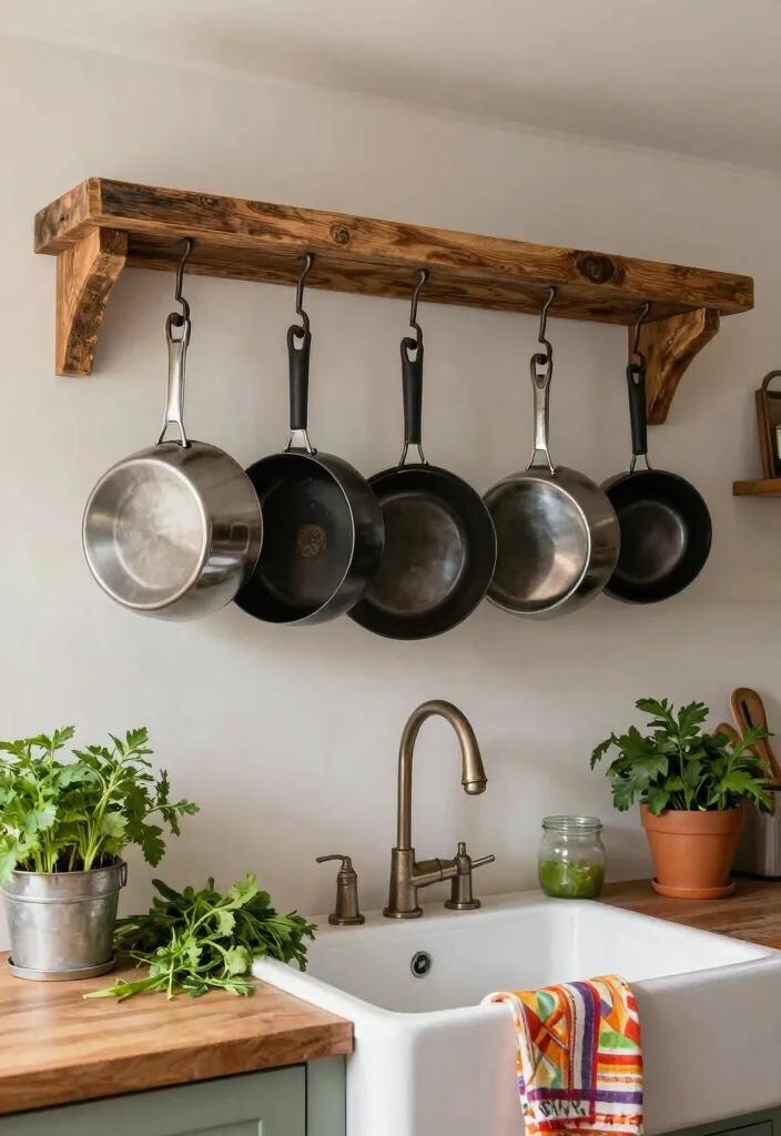 12 Kitchen Decor Accessory Ideas for a Styled Finish 35 12 Kitchen Decor Accessory Ideas for a Styled Finish 5. Rustic Pot Racks 0