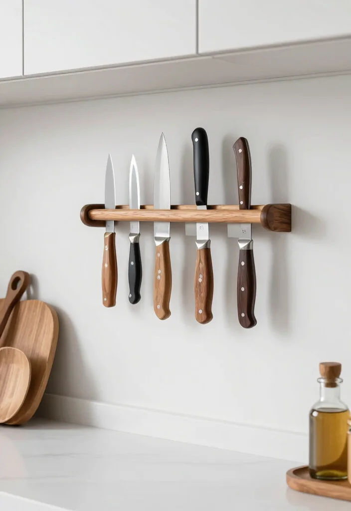 12 Kitchen Set Up Ideas for Efficient Daily Cooking 12. Wall Mounted Knife Rack 0