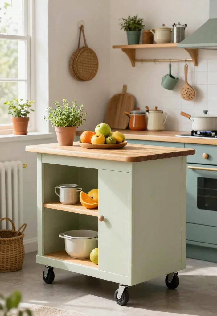 12 Kitchen Set Up Ideas for Efficient Daily Cooking 2. Mobile Kitchen Island 0
