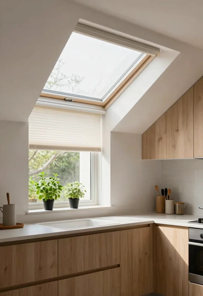 12 Kitchen Skylight Ideas for Natural Light Boost 37 12 Kitchen Skylight Ideas for Natural Light Boost 7. Skylights with Integrated Blinds for Light Control 0