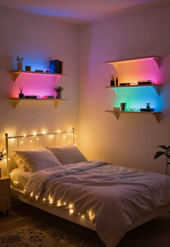 12 Kpop Bedroom Ideas with Trendy Fan Aesthetic 7. Customizable Light Displays 0