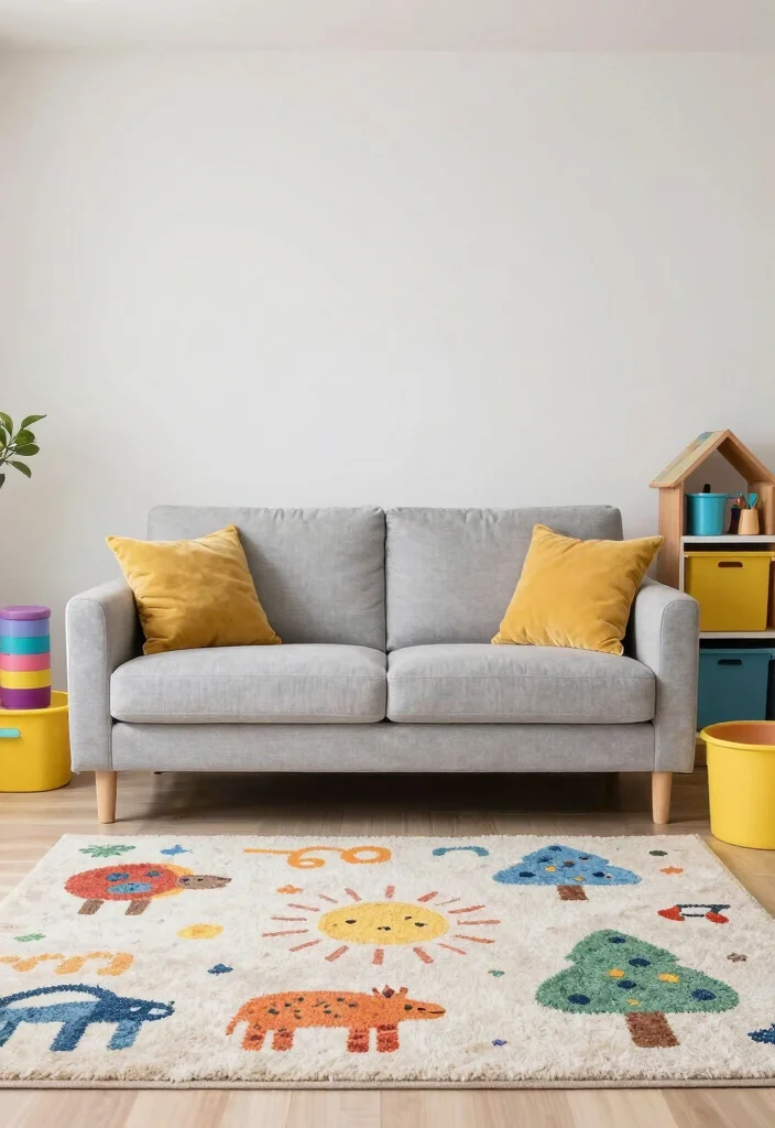 12 Light Gray Sofa Living Room Ideas for Easy Styling 60 12 Light Gray Sofa Living Room Ideas for Easy Styling 10. Playful Kids Corner 0