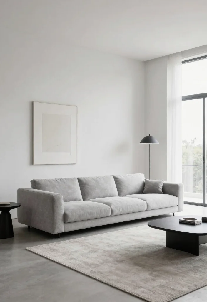 12 Light Gray Sofa Living Room Ideas for Easy Styling 14 12 Light Gray Sofa Living Room Ideas for Easy Styling 4. Minimalist Elegance 0