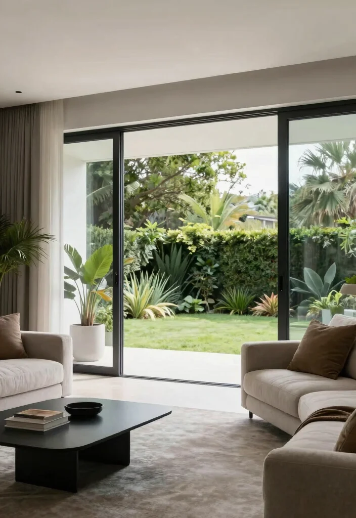 12 Living Room Door Ideas to Improve Flow and Style 11. Minimalist Sliding Glass Doors 0