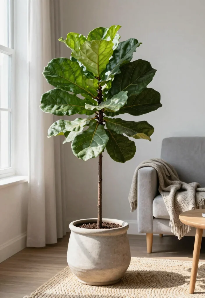 12 Living Room Plant Ideas for a Natural Look 1 12 Living Room Plant Ideas for a Natural Look 1. The Fiddle Leaf Fig 0